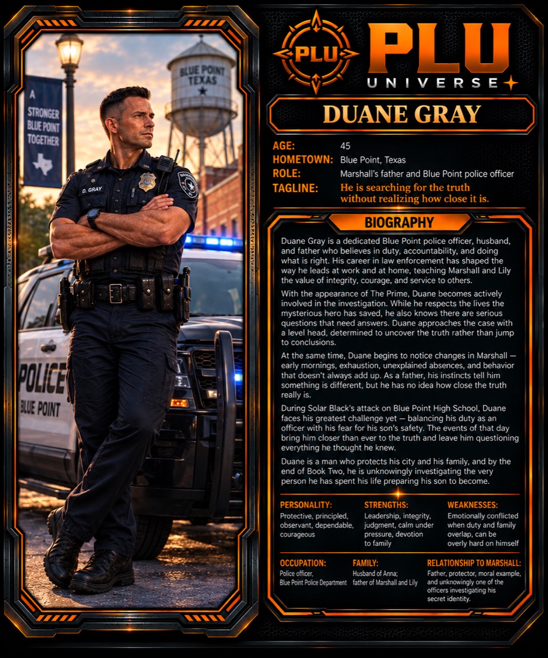 First Light character profile for Duane Gray