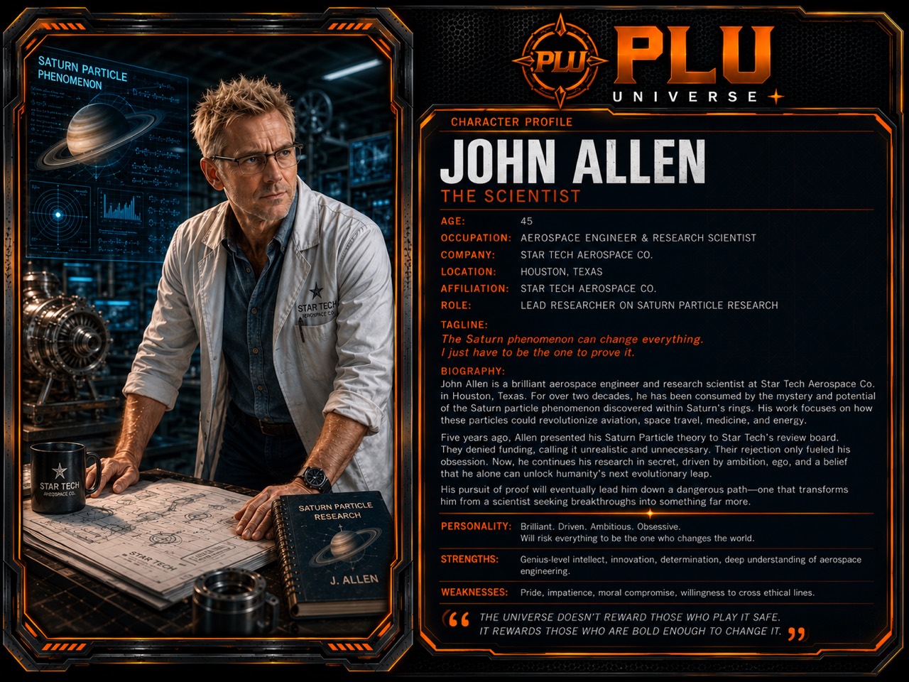 First Light character profile for John Allen