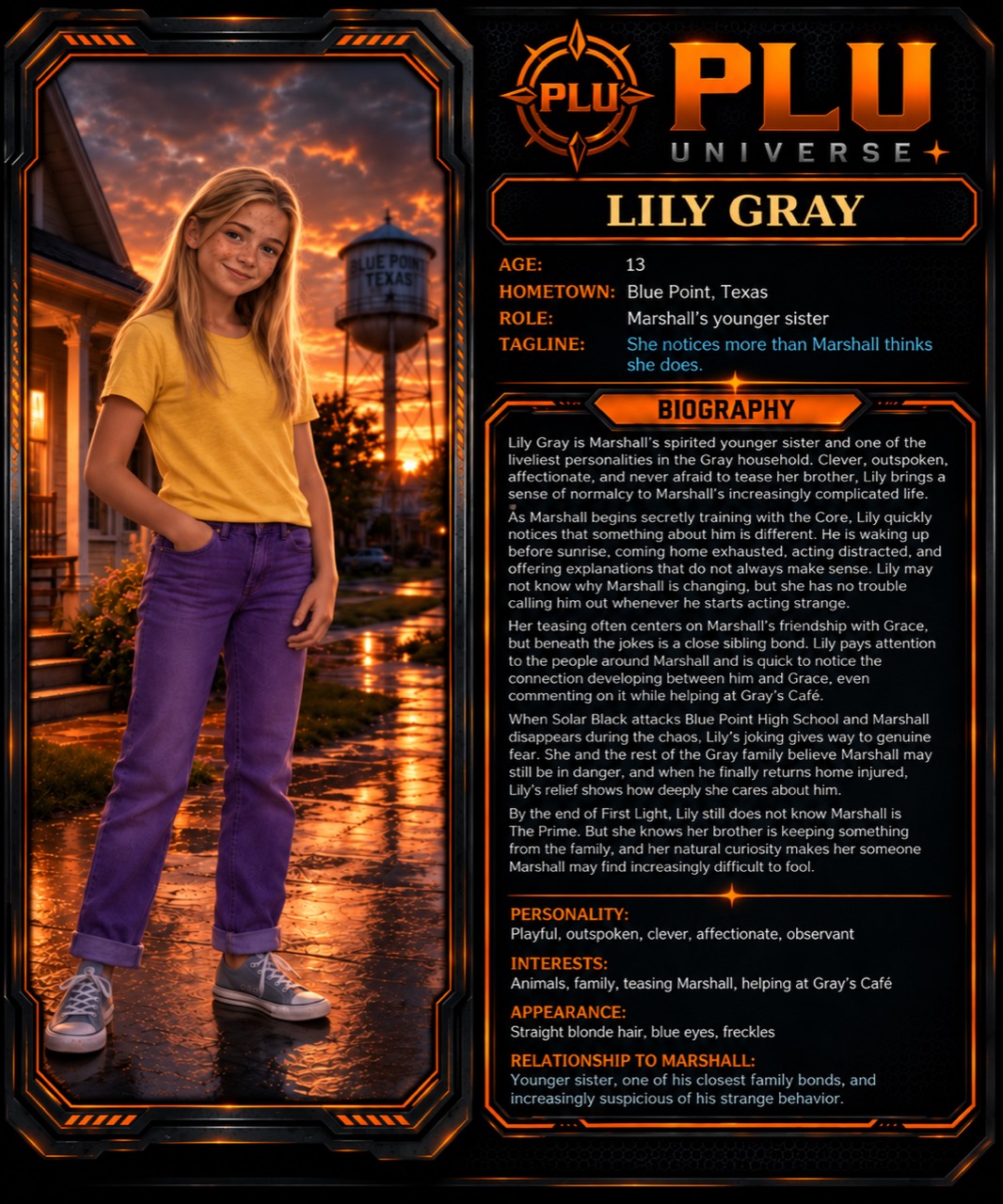 First Light character profile for Lily Gray