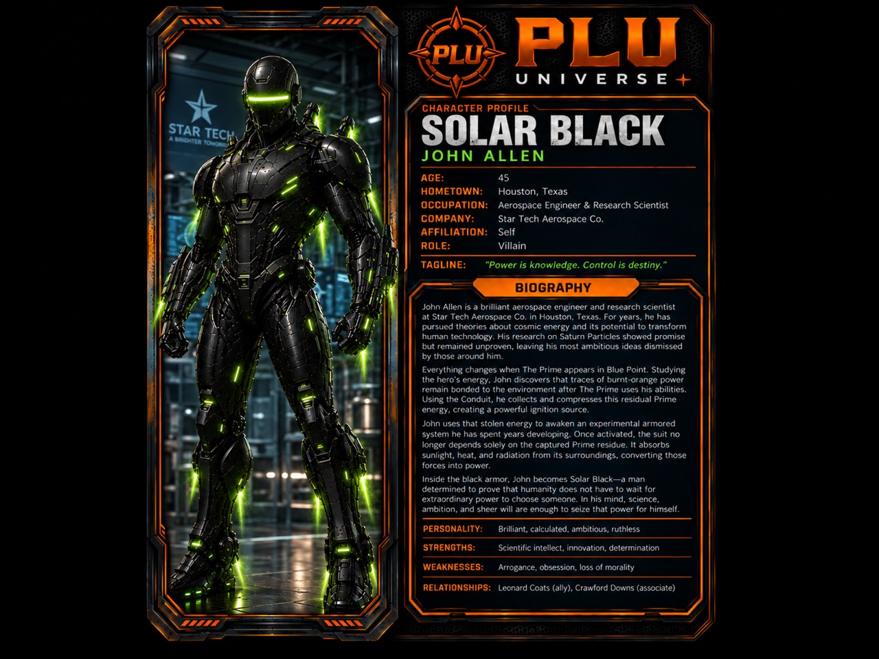 First Light character profile for Solar Black