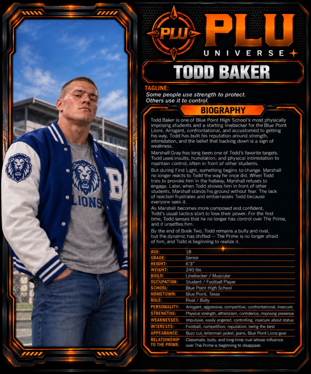 First Light character profile for Todd Baker